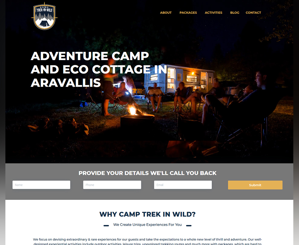Camp trek in wild